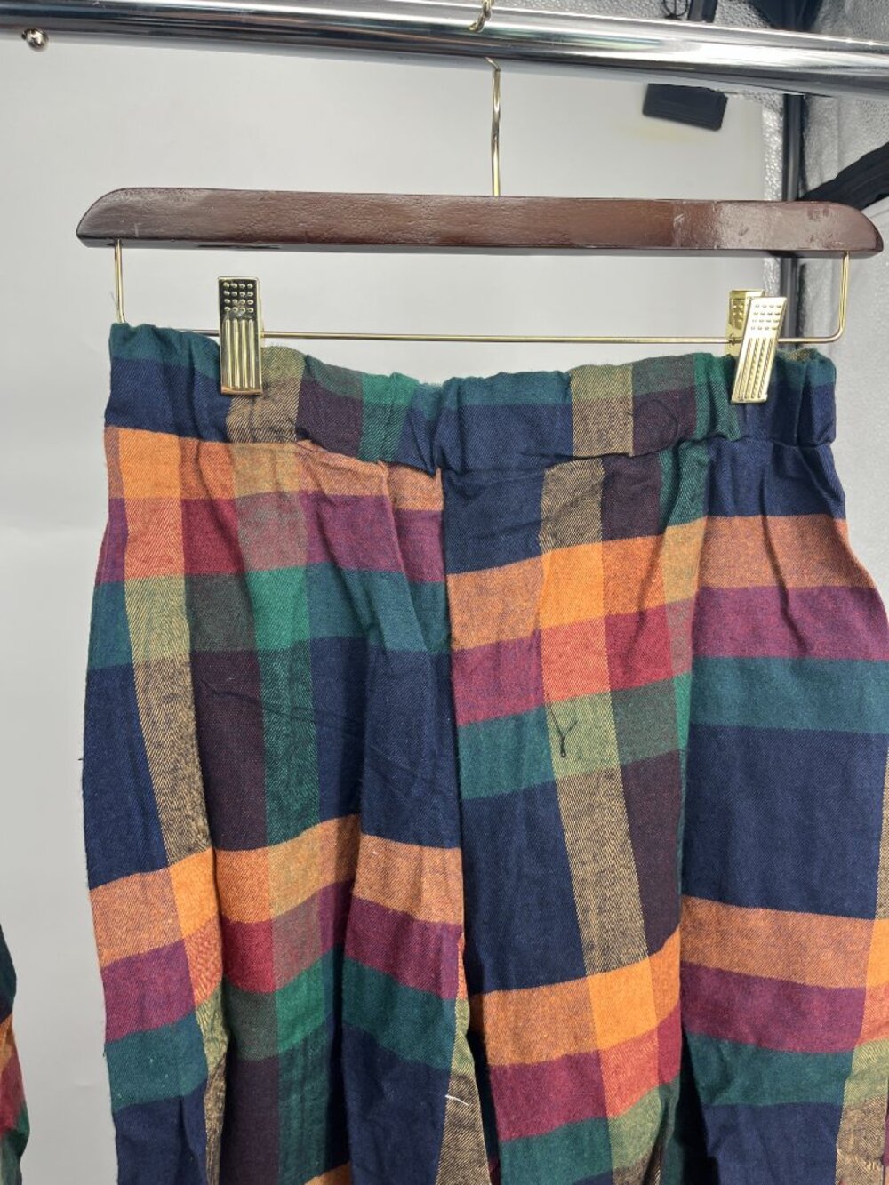Plaid Longline Shacket & Wide-Leg Pants Set - Multicolor - Picture 9 of 12
